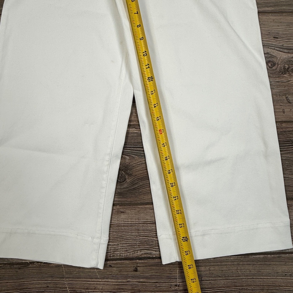 Spanx Womens Stretch Twill Cropped Wide Leg Pants LARGE Bright White 20312R NEW - Picture 4 of 10